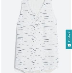 PAPERMOON STITCH FIX Lace Up Mixed Material Top